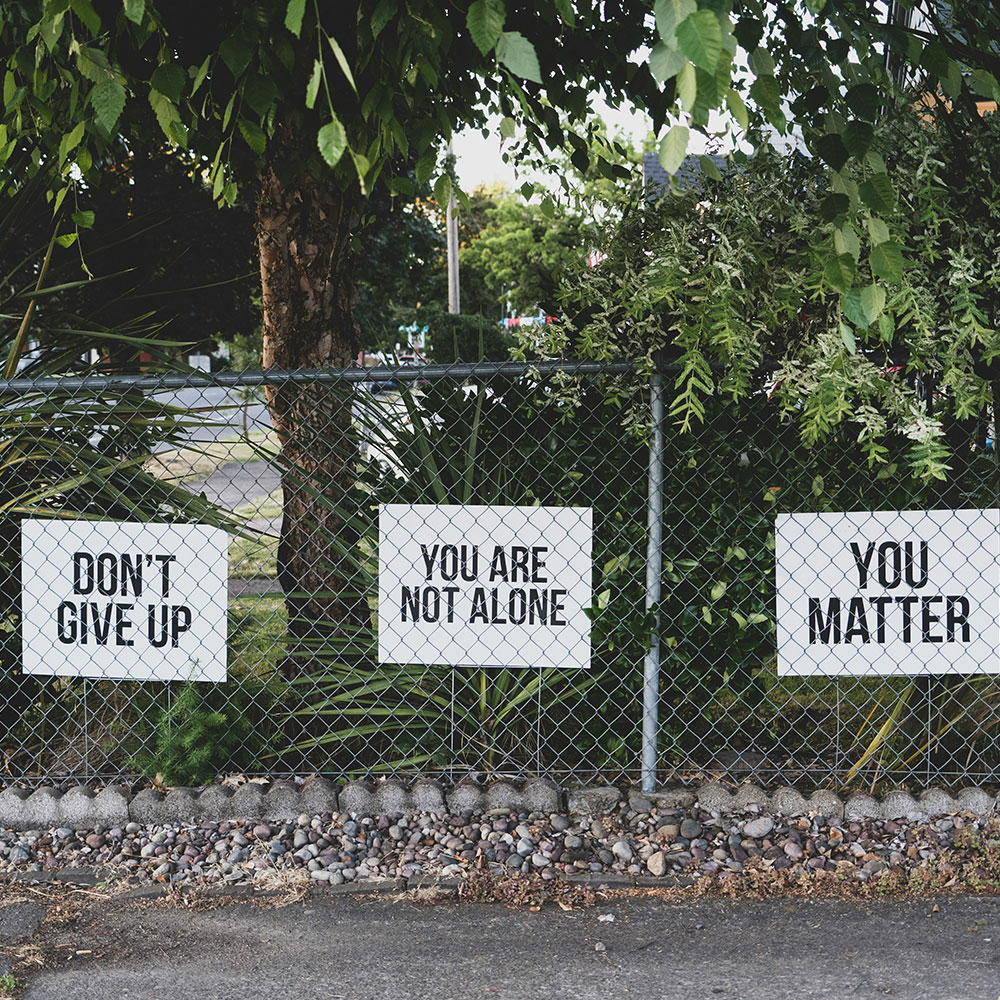 Signs with inspirational sayings